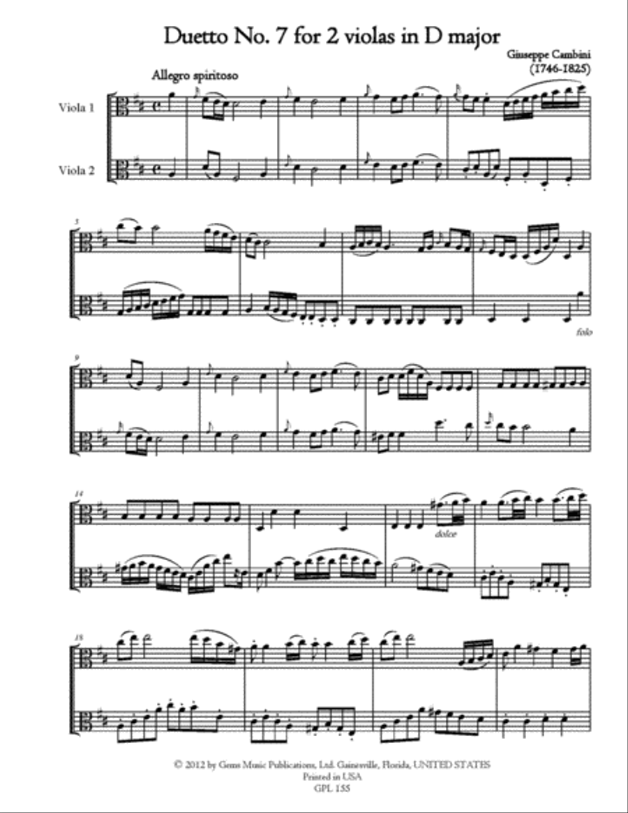 Six Duos Concertants, 2. Livre for 2 violas (#7-12) String Duet scores gallery preview page 2
