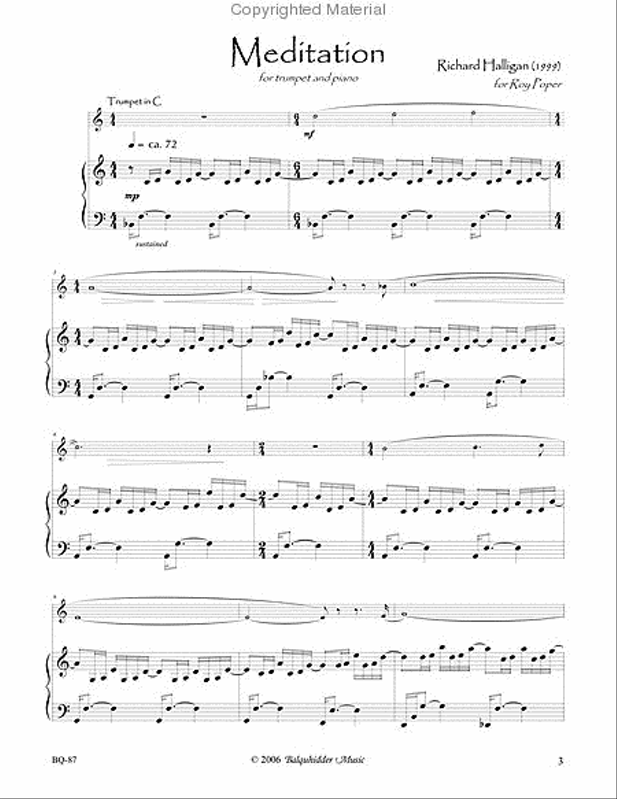 Meditation Meditation Trumpet Solo scores gallery preview page 2