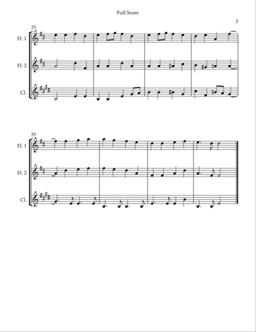 Ode To Joy (from Beethoven's 9th Symphony) for Woodwind Trio Woodwind Trio scores gallery preview page 3