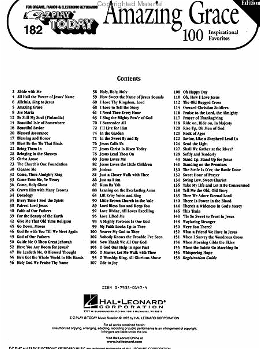 Amazing Grace – 2nd Edition Electronic Keyboard scores gallery preview page 2