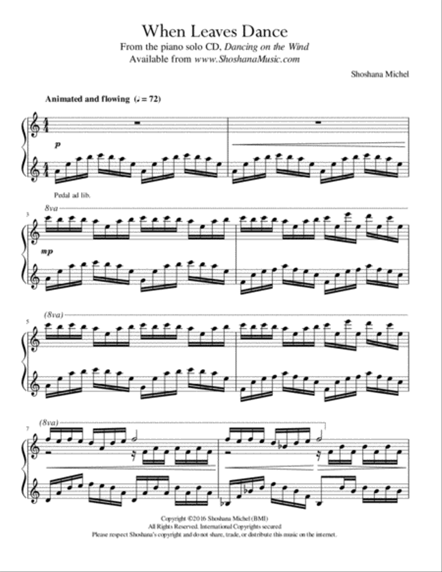 When Leaves Dance Piano Solo scores gallery preview page 1