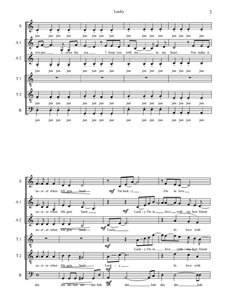 Lucky Lucky 4-Part scores gallery preview page 3