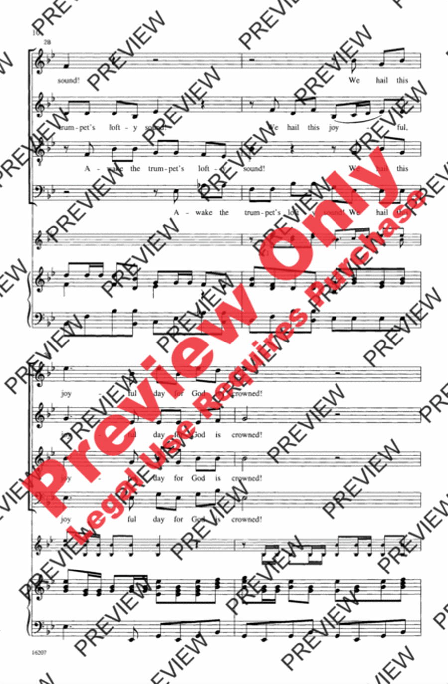 Awake the Trumpet's Lofty Sound 4-Part scores gallery preview page 10