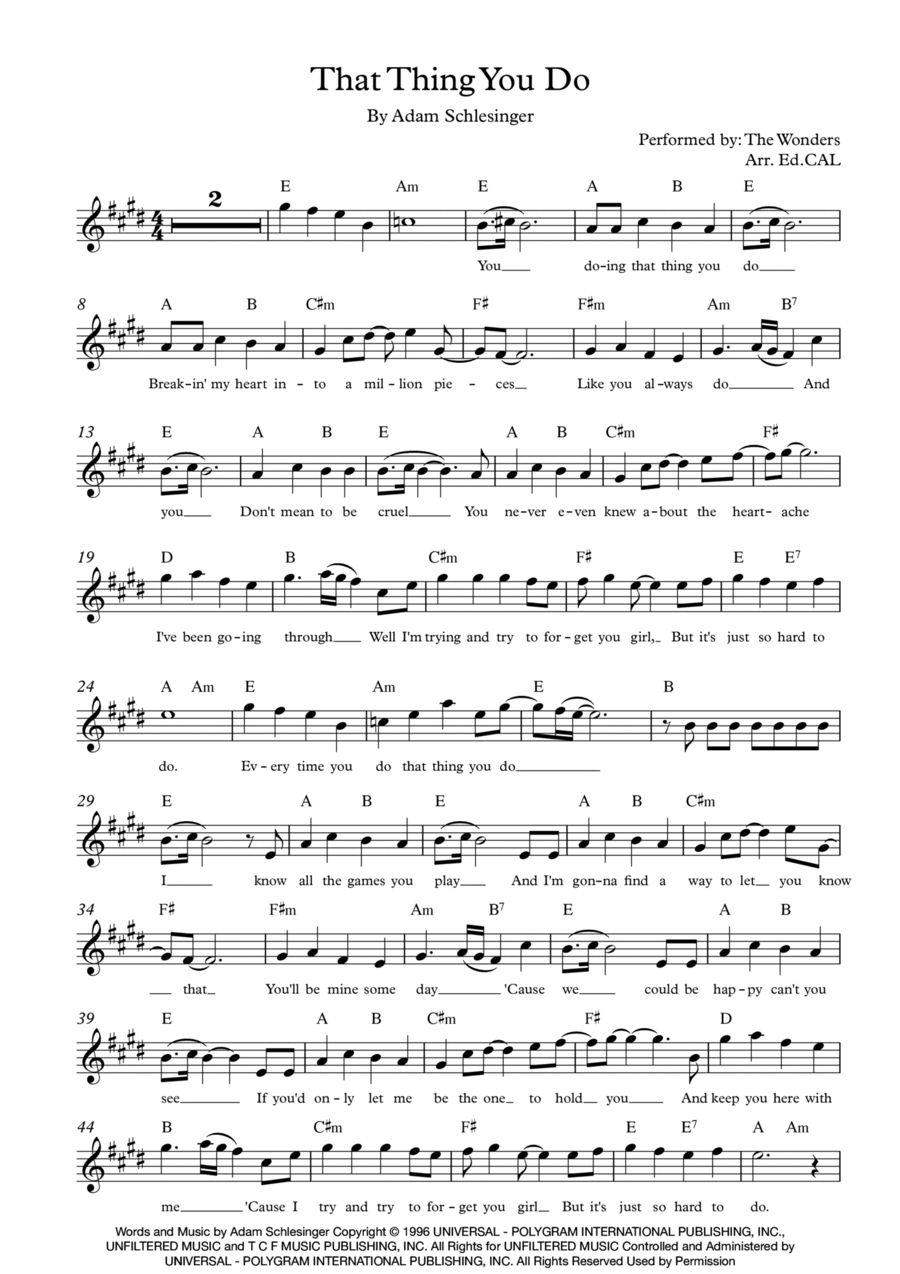 That Thing You Do! Choir scores gallery preview page 1