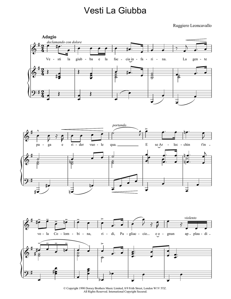 Vesti La Giubba Vesti La Giubba Acoustic Guitar scores gallery preview page 1