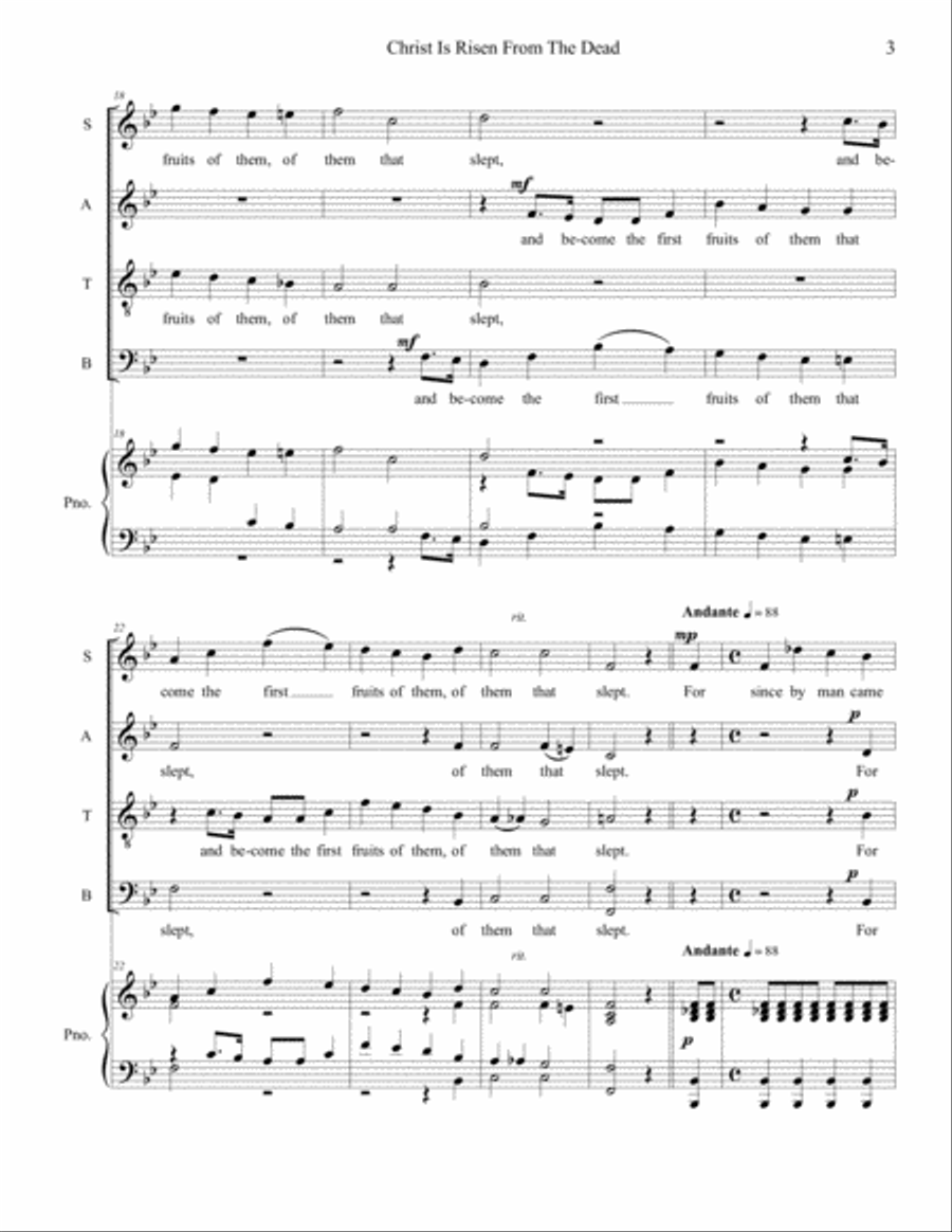 Christ Is Risen From The Dead - Easter Anthem 4-Part scores gallery preview page 3