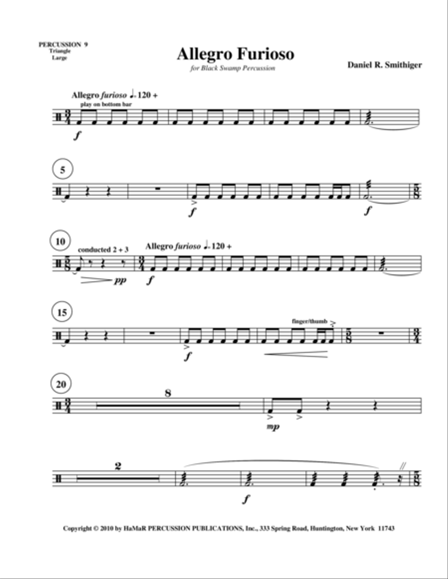 Allegro Furioso Percussion scores gallery preview page 1