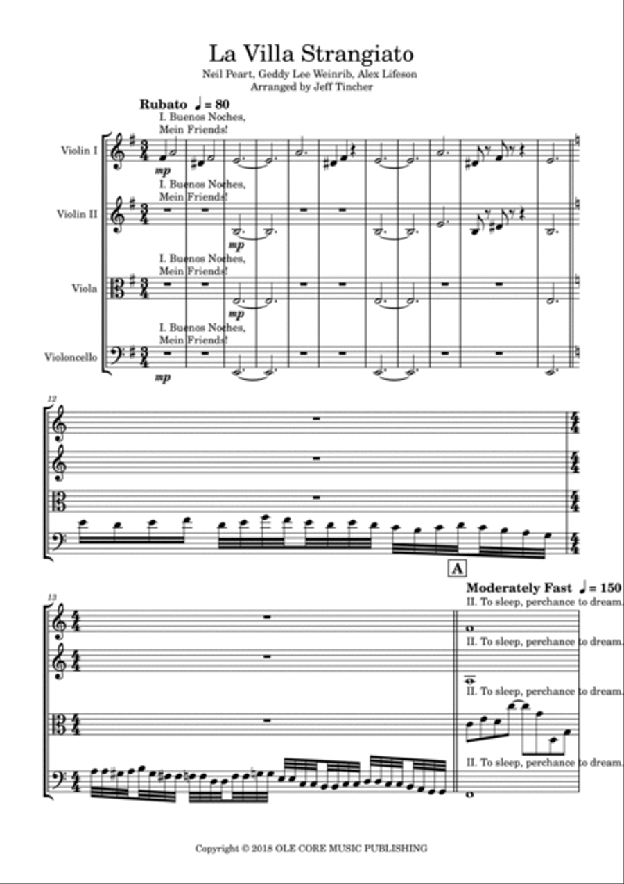 La Villa Strangiato String Quartet scores gallery preview page 2