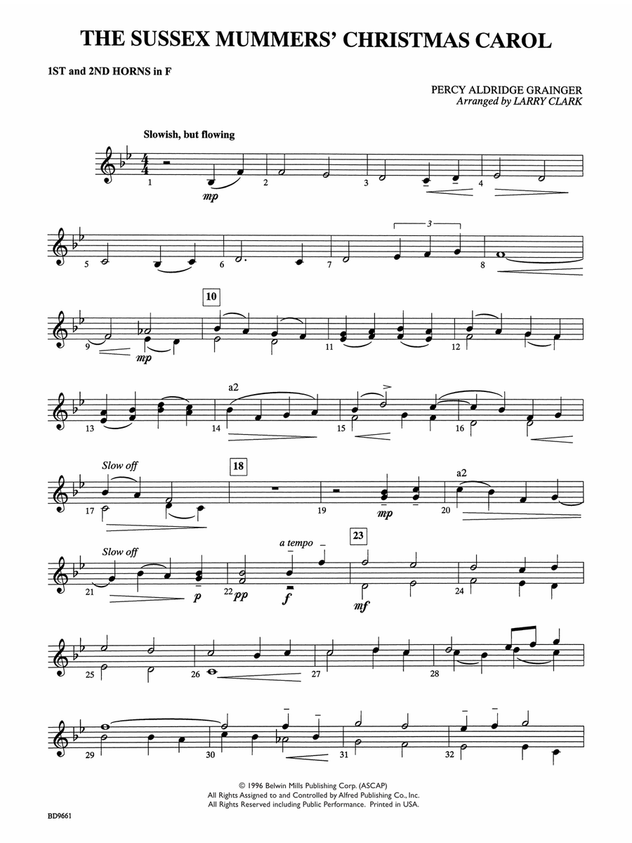 The Sussex Mummers' Christmas Carol: 1st F Horn