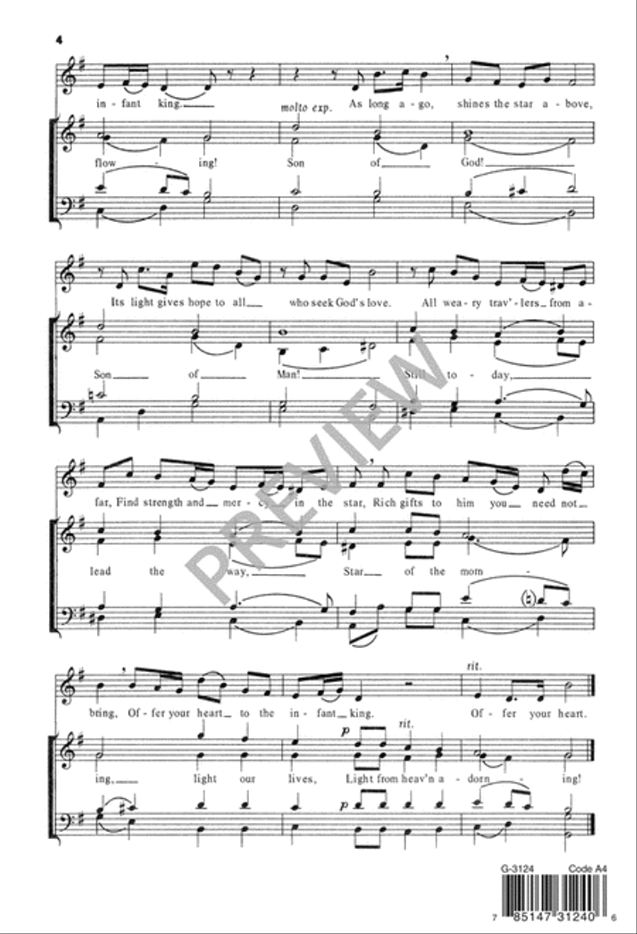 The Three Kings The Three Kings 4-Part scores gallery preview page 5