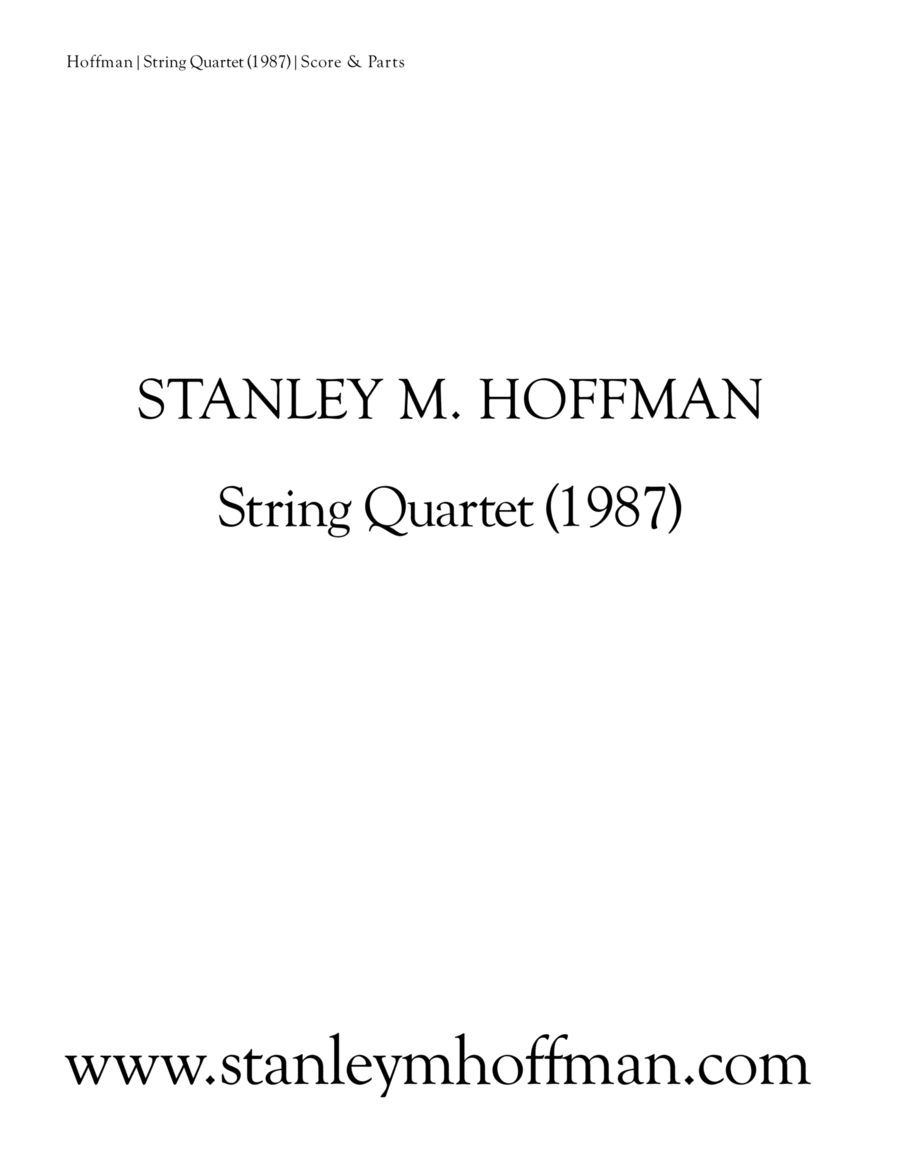 String Quartet (1987) String Quartet scores gallery preview page 1