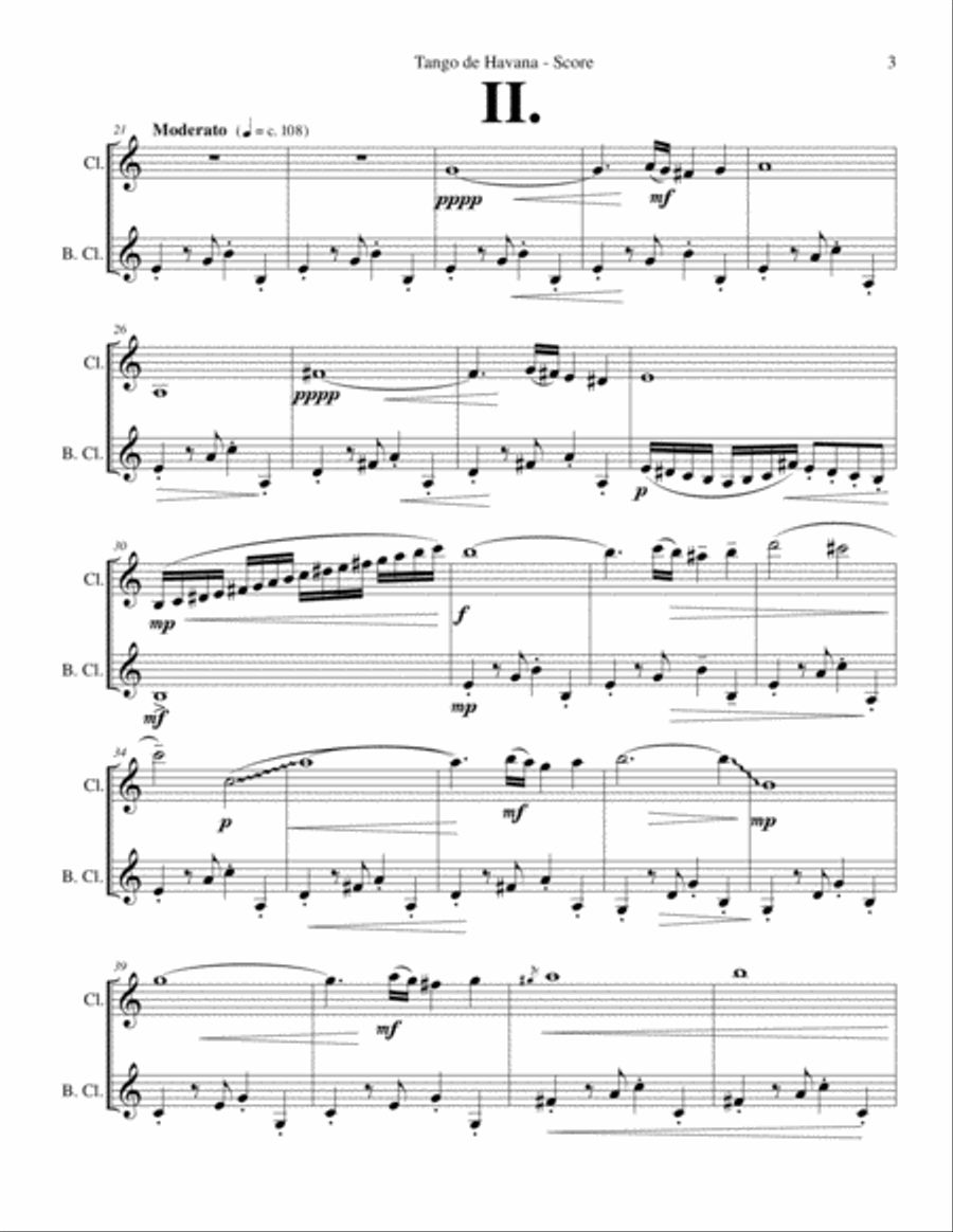 Tango de Havana - Clarinet Duet Clarinet Duet scores gallery preview page 3