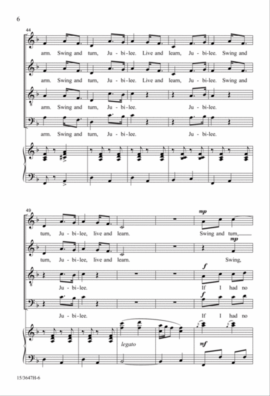 Swing and Turn, Jubilee 4-Part scores gallery preview page 6