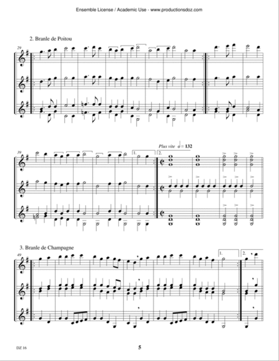 Musique pour trois guitares Guitar Ensemble scores gallery preview page 5
