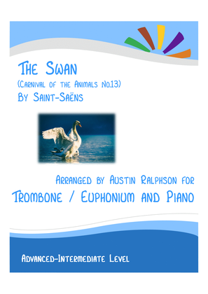 The Swan (Carnival of the Animals No.13) - trombone or euphonium and piano with FREE BACKING TRACK