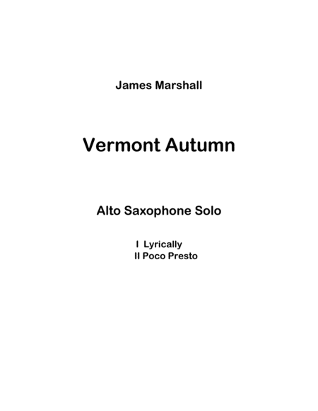 Vermont Autumn, Alto Sax Solo image number null
