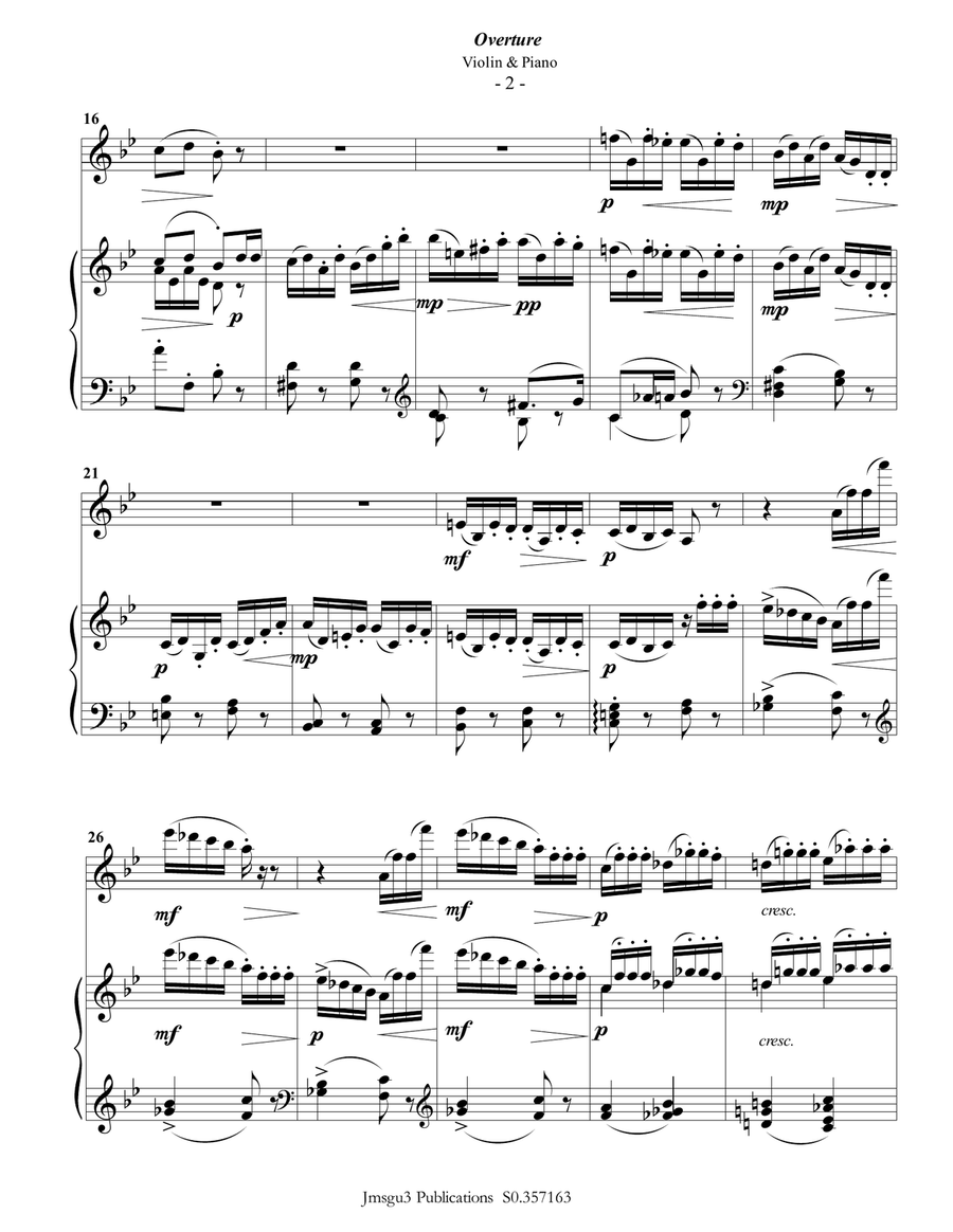 Tchaikovsky: Overture from Nutcracker Suite for Violin & Piano Violin Solo scores gallery preview page 3