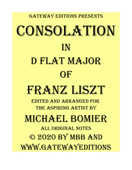 Consolation No.3 in Db major for Piano solo of Franz Liszt image number null