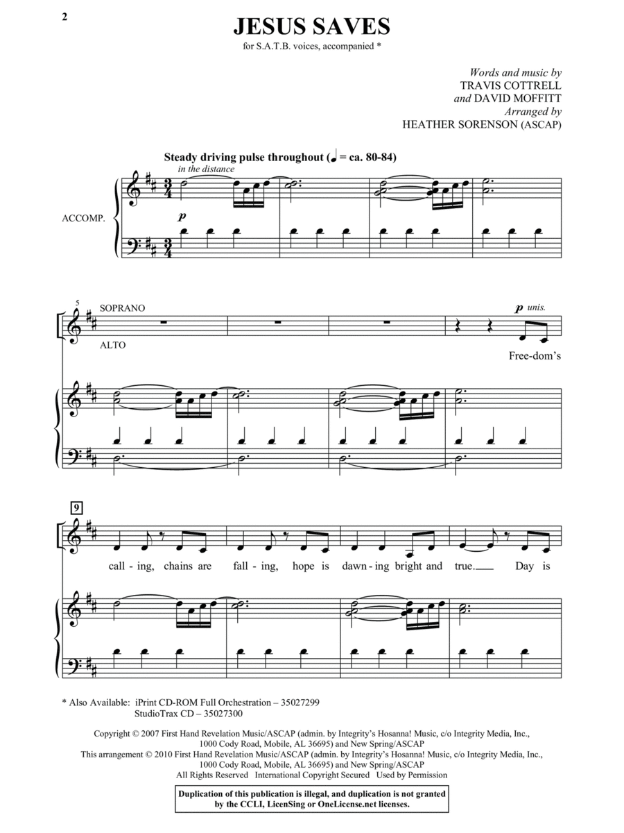 Jesus Saves 4-Part scores gallery preview page 1