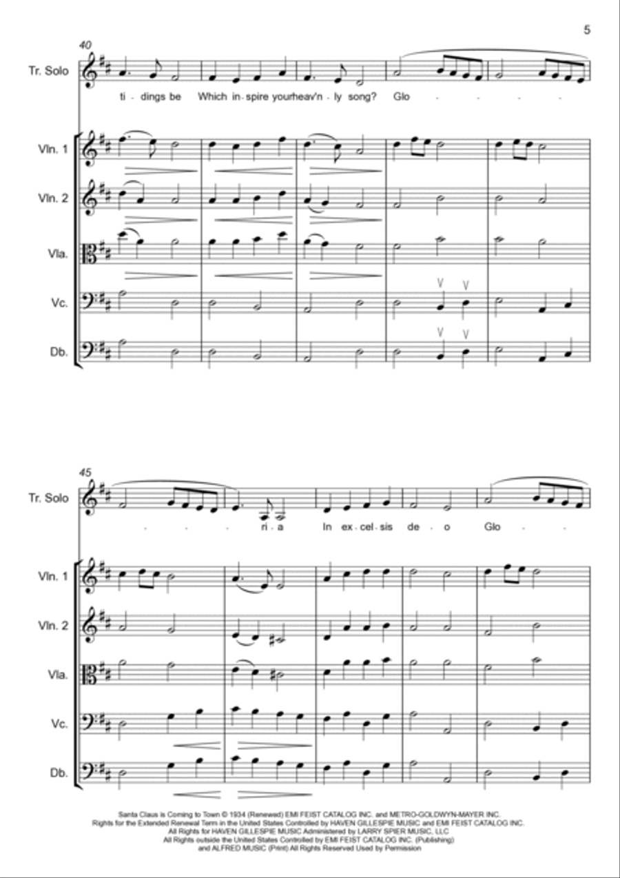 Santa Claus Is Comin' To Town Chamber Orchestra scores gallery preview page 5