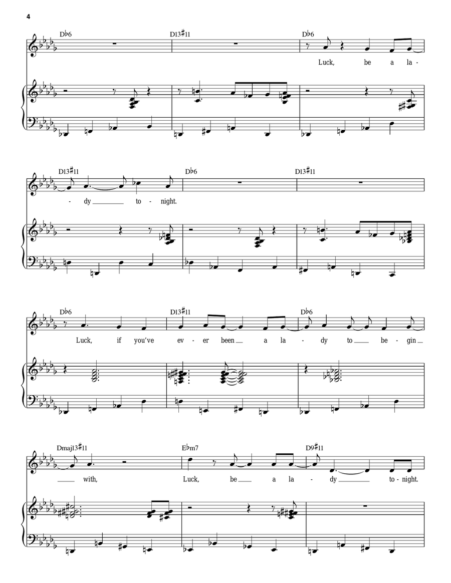 Luck Be A Lady Piano, Vocal scores gallery preview page 4