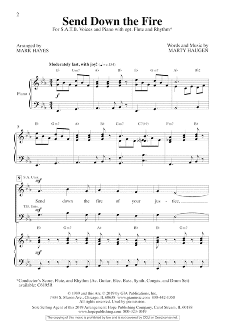 Send Down the Fire Choir scores gallery preview page 2