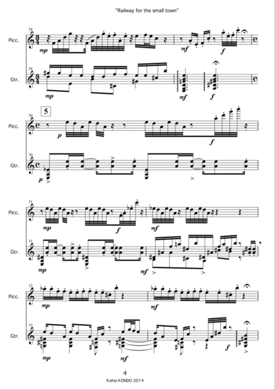 Duet for piccolo and guitar 
