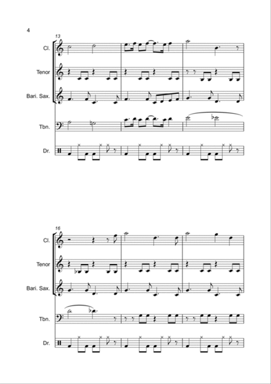 Paddington Bear Theme Clarinet scores gallery preview page 4