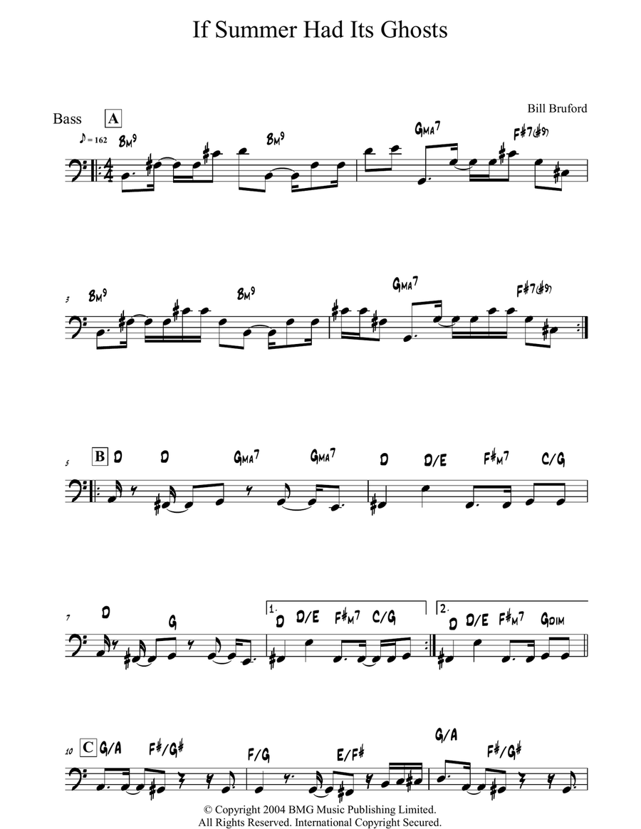 If Summer Had Its Ghosts If Summer Had Its Ghosts Bass Guitar scores gallery preview page 1