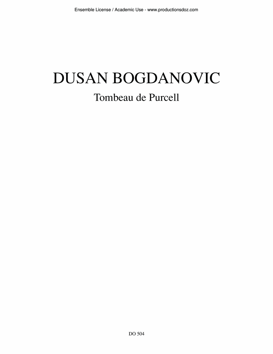 Tombeau de Purcell Classical Guitar scores gallery preview page 1