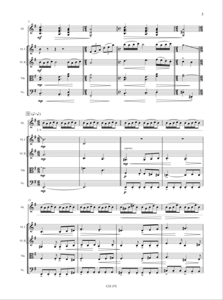 Perpetuum for Guitar and String Quartet (2022) Cello scores gallery preview page 3