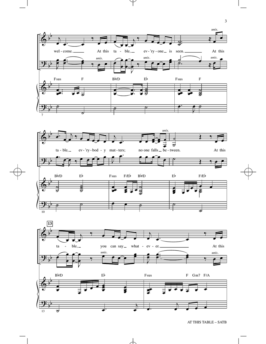 At This Table (arr. Mac Huff) 4-Part scores gallery preview page 2