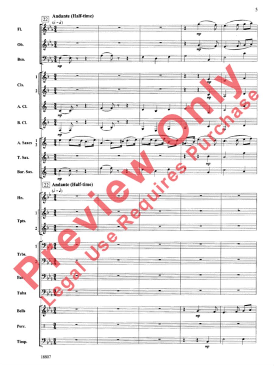 Beethoven's Fifth Christmas Concert Band scores gallery preview page 6