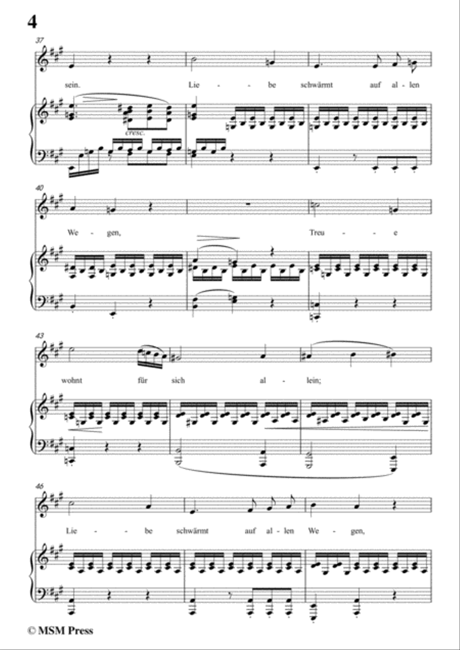 Schubert-Liebe schwärmt auf allen Wegen,in A Major Piano, Vocal scores gallery preview page 6