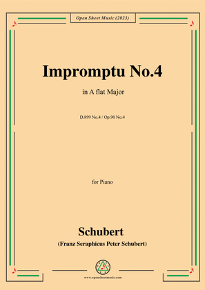 Book cover for Schubert-Impromptu No.4 in A flat Major,for piano