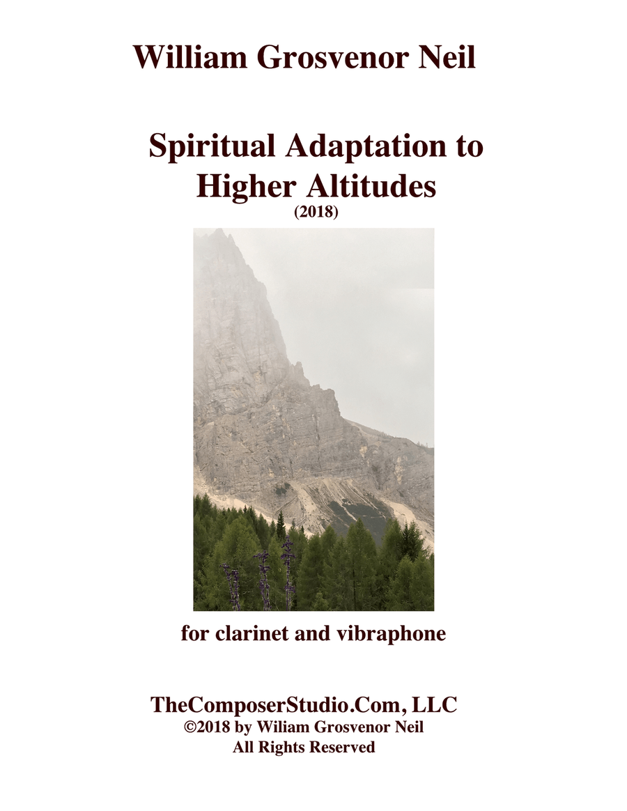 Spiritual Adaptation to Higher Altitudes for clarinet and vibraphone Clarinet scores gallery preview page 1