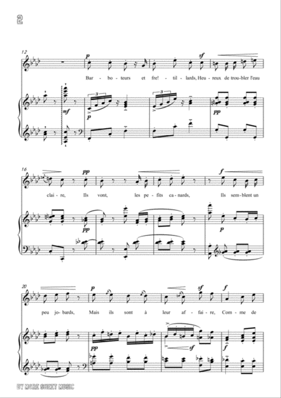 Chabrier-Villanelle des petits canards in A flat Major,for voice and piano Voice Solo scores gallery preview page 4
