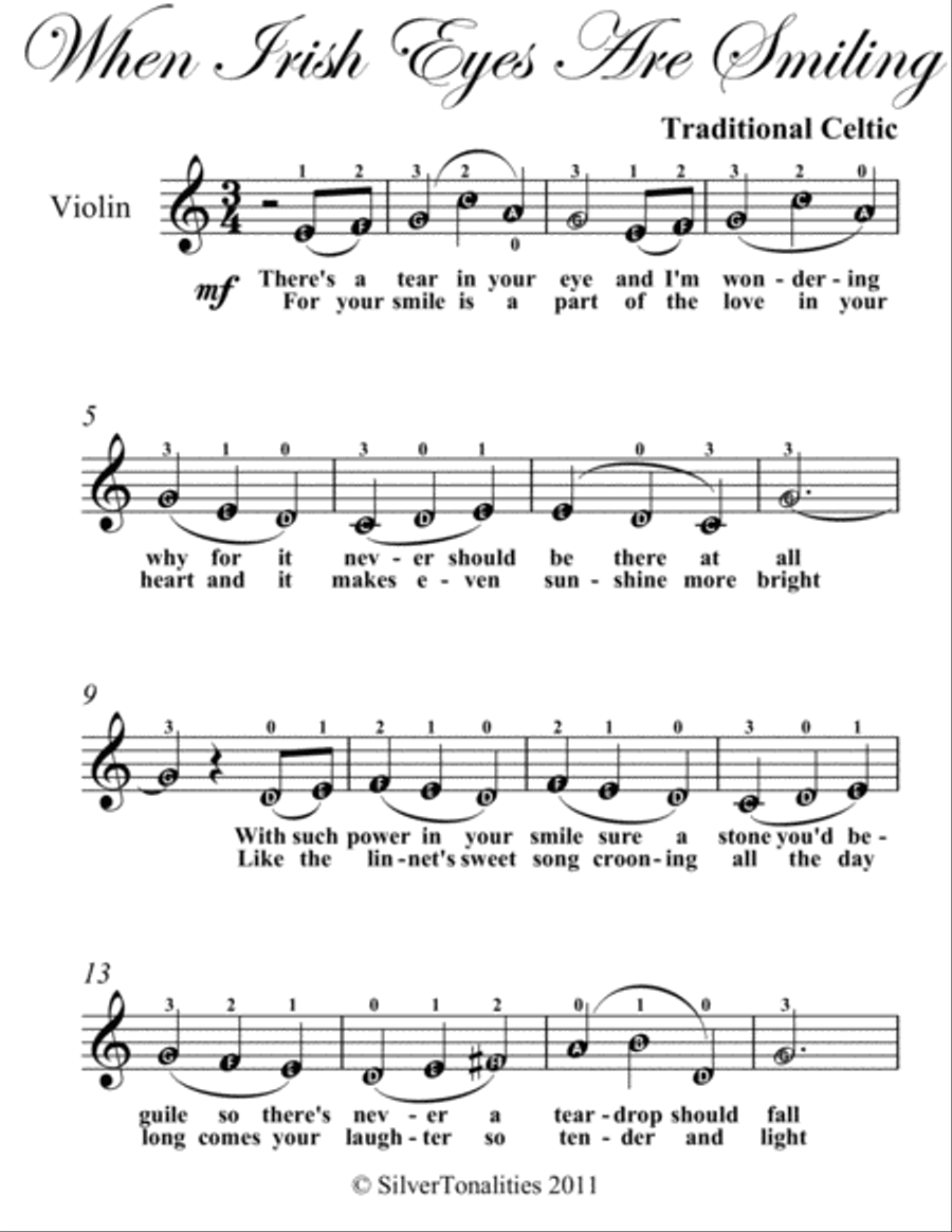 When Irish Eyes Are Smiling Easy Violin Sheet Music Violin Solo scores gallery preview page 2
