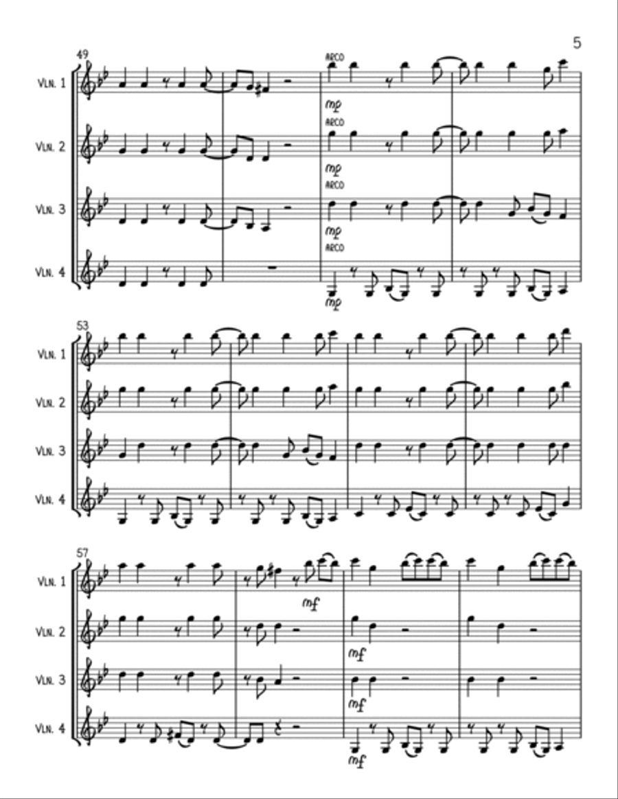 Bad Guy String Quartet scores gallery preview page 5