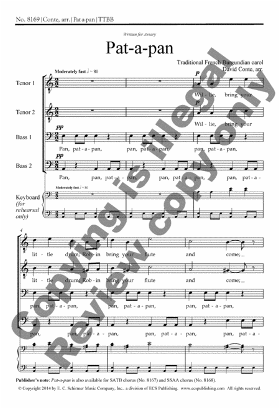 Pat-a-pan TTBB scores gallery preview page 2