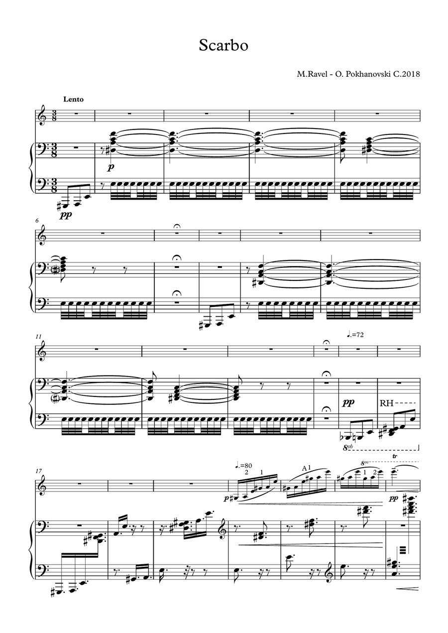 Ravel Gaspard de la Nuit: Scarbo Violin Solo scores gallery preview page 1