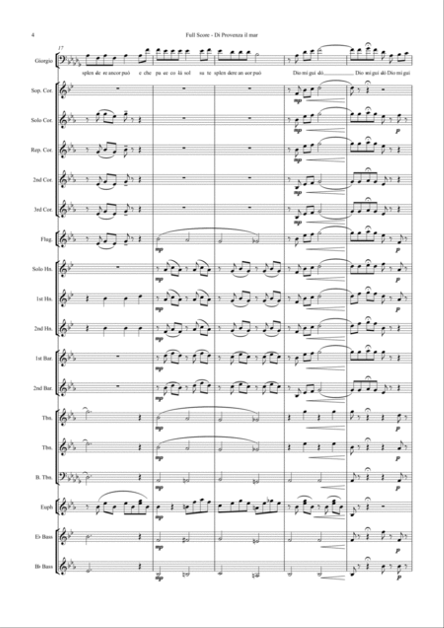 Di Provenza il mar - La Traviata Brass Band scores gallery preview page 5