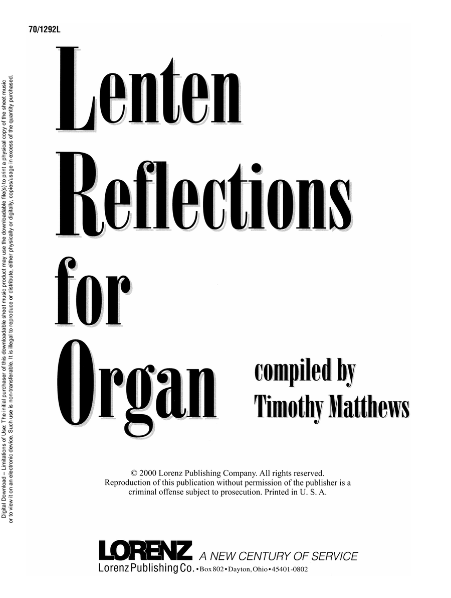 Lenten Reflections for Organ Organ Solo scores gallery preview page 3