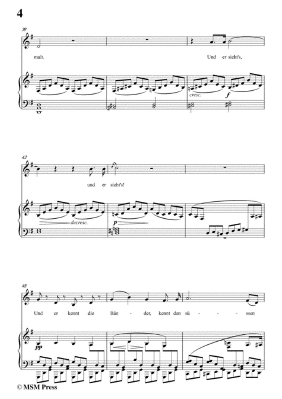 Schubert-Wiederschein,in G Major,for Voice&Piano Voice scores gallery preview page 6