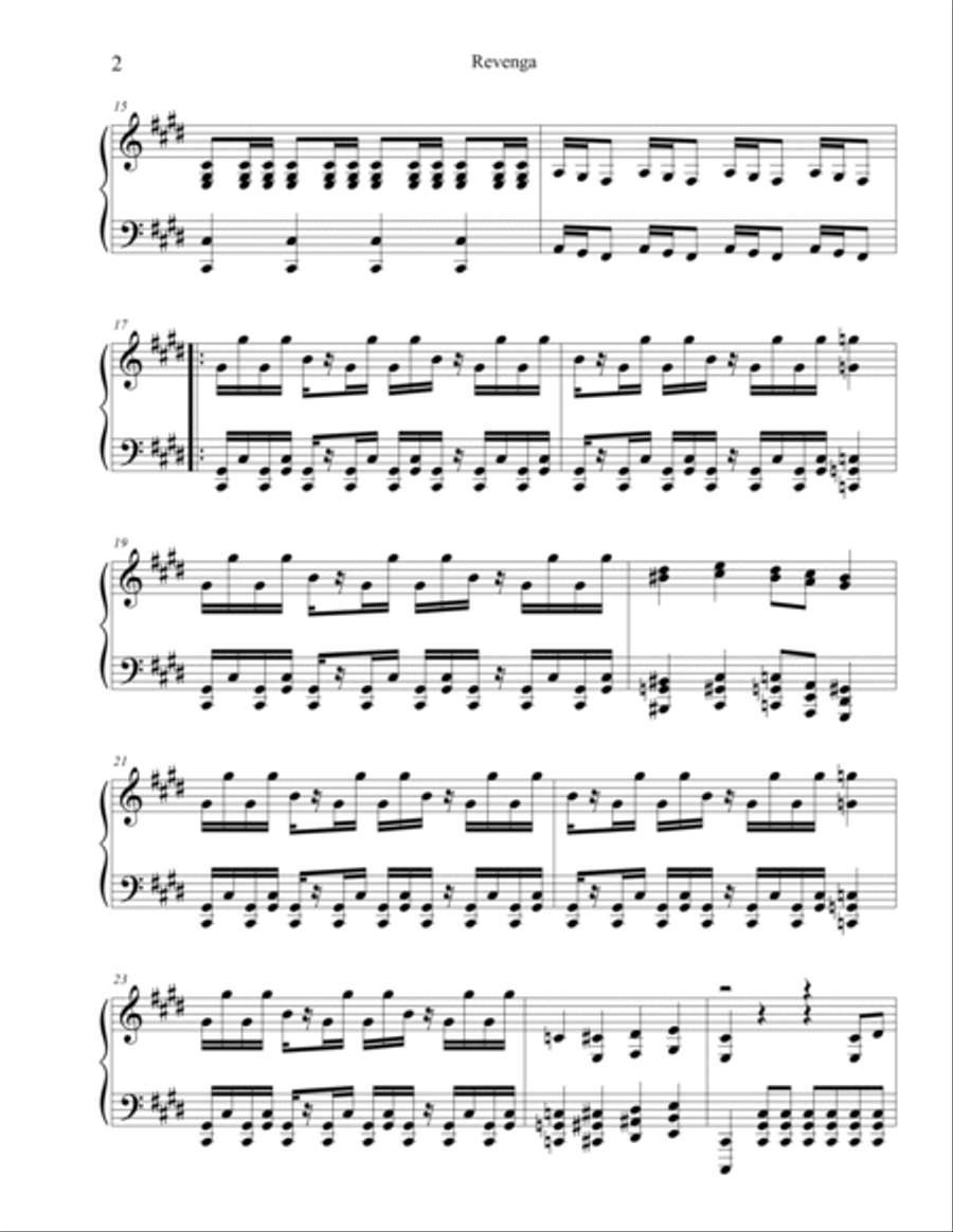 Revenga by System of a Down Piano Solo Digital Sheet Music
