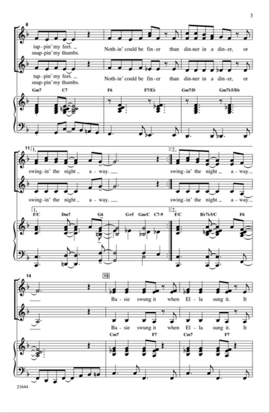 A Jazz Trio Women's Choir scores gallery preview page 3