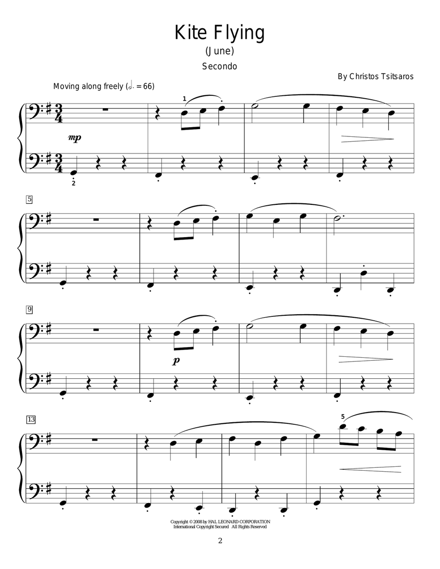 Kite Flying (June) Kite Flying (June) Piano Duet scores gallery preview page 1