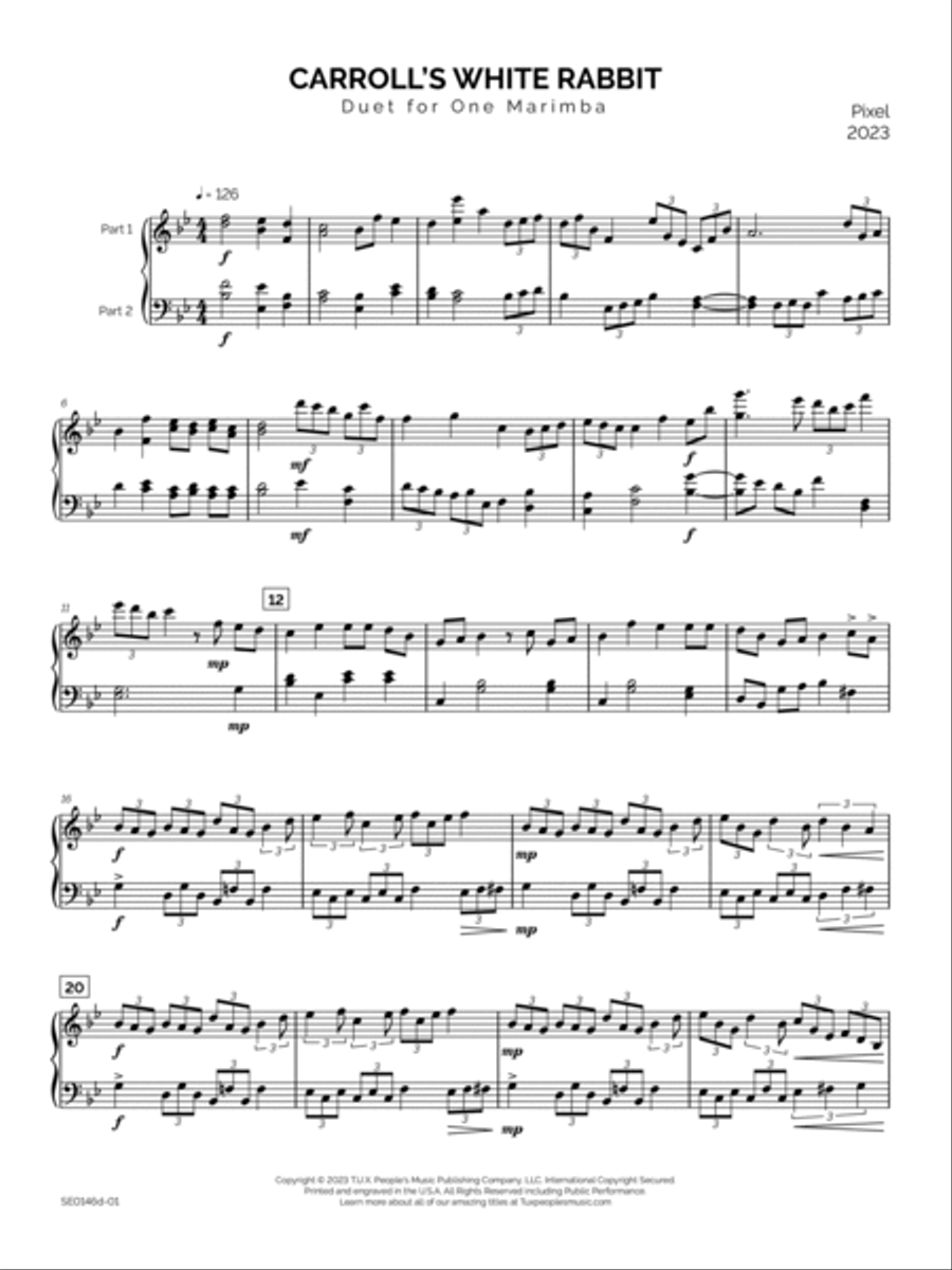 Carroll's White Rabbit Marimba scores gallery preview page 6