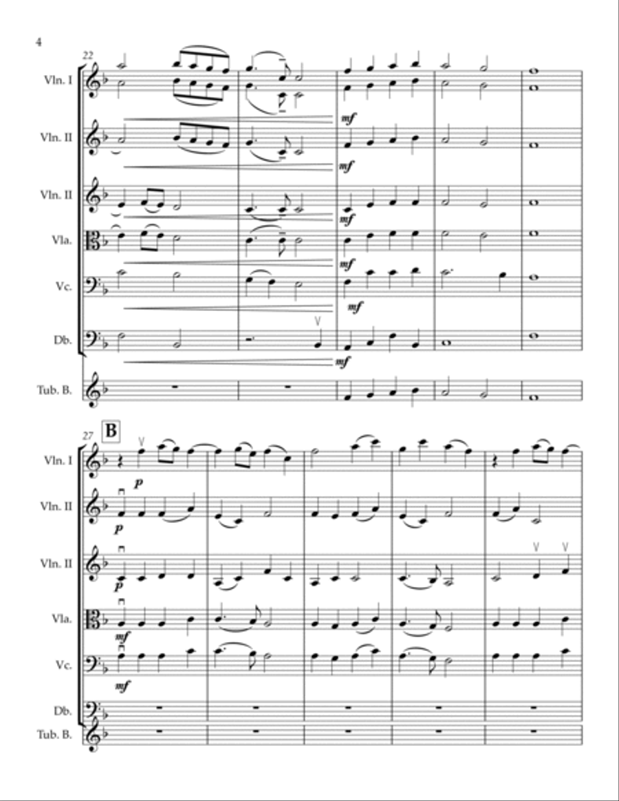 ANGELS WE HAVE HEARD ON HIGH FOR STRING ORCHESTRA PLUS TUBULAR BELLS String Orchestra scores gallery preview page 4