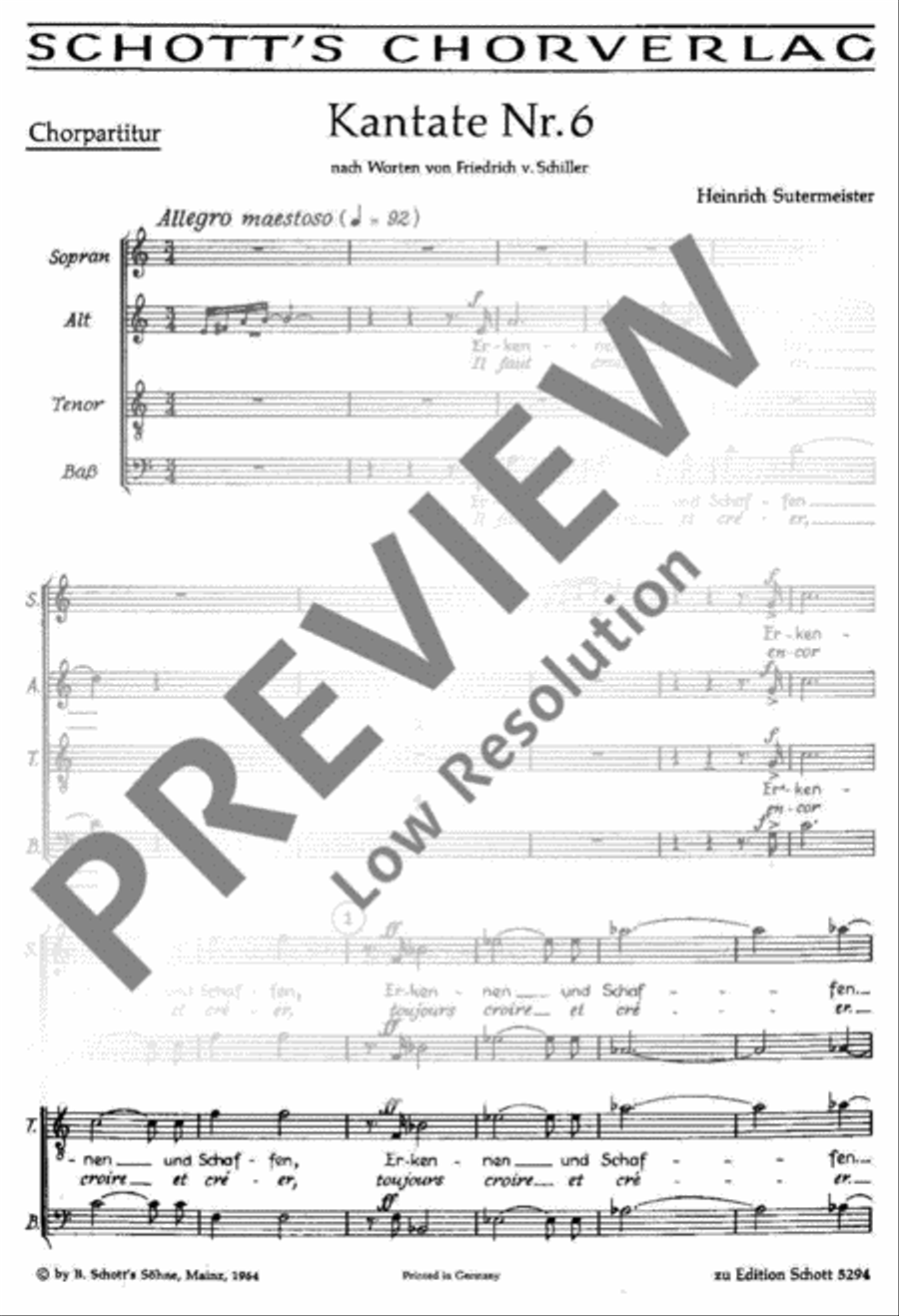 Kantate Nr. 6 4-Part scores gallery preview page 2